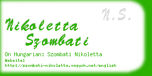 nikoletta szombati business card